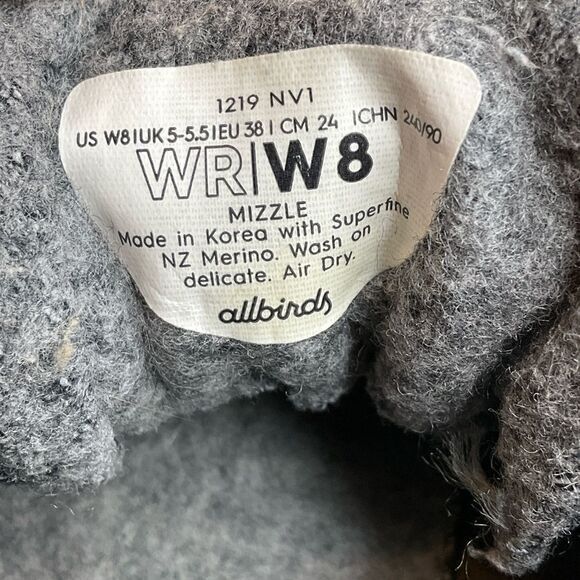 Allbirds Mizzle Wool Running Shoe 8 Natural Gray - Picture 7 of 10